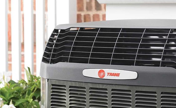 Trane air conditioning unit outside a home